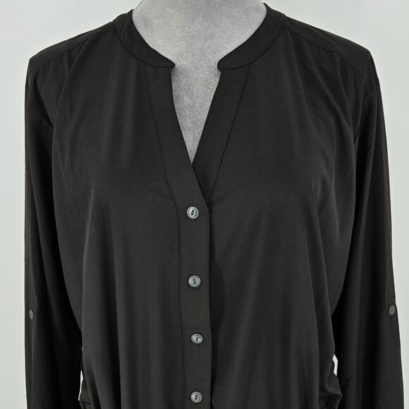 Orvis Dress Womens 2XL Black Henley Tie Waist Stretch Pockets Pack and Go New - Picture 7 of 16